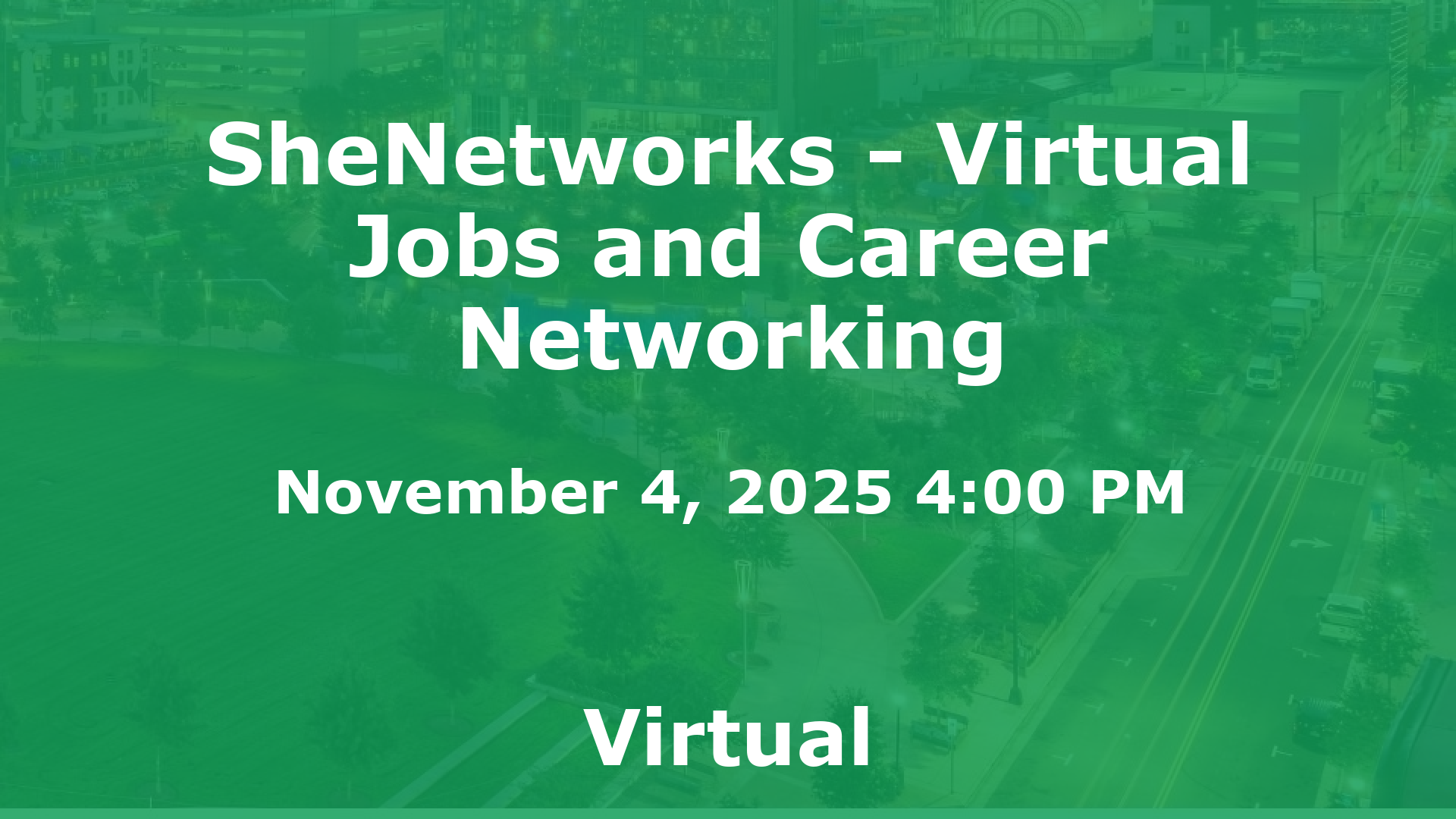 SheNetworks - Virtual Jobs and Career Networking event image